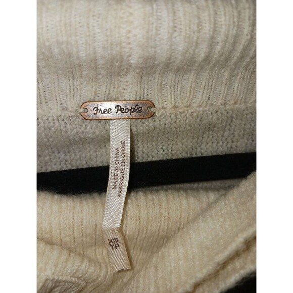Free People Cascade Cardigan Wool/Alpaca Blend Cream Mockneck Be All Day Wear XS - Picture 5 of 11